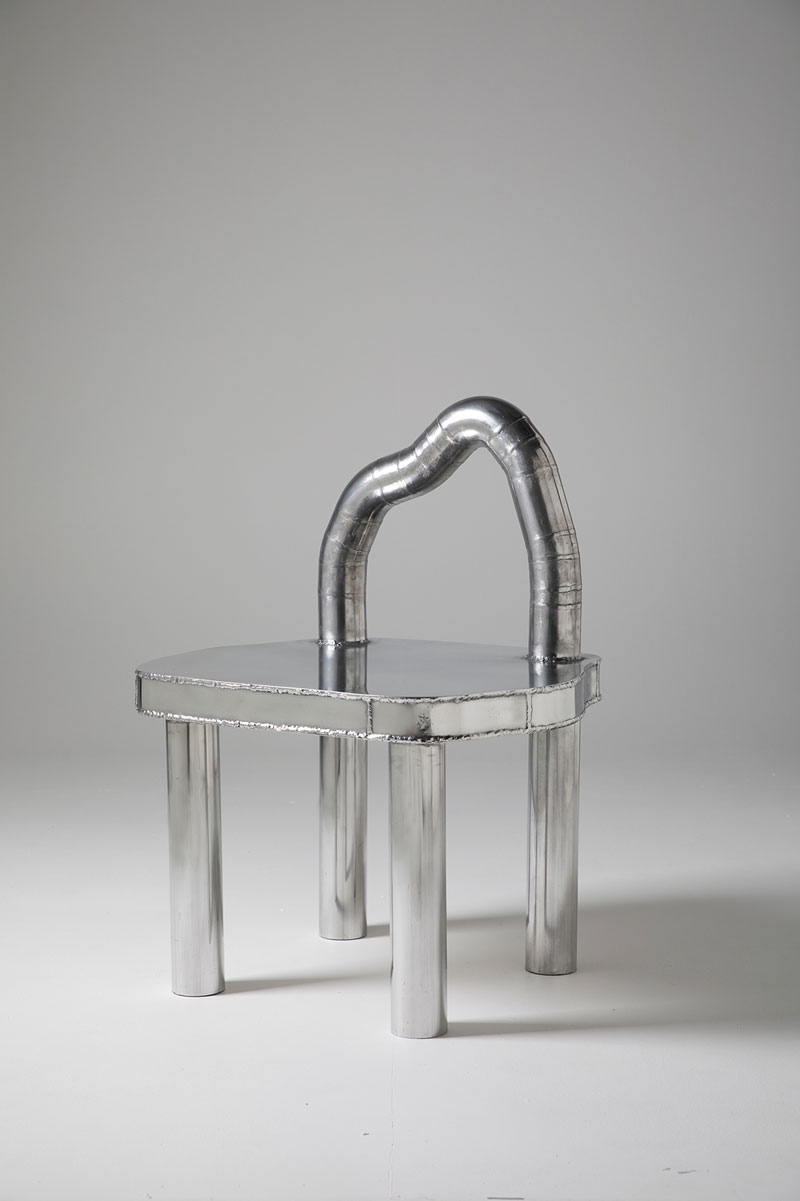 welded aluminium chair perspective